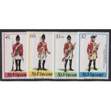 COLONIAS INGLESAS St. VINCENT 1984 SERIE COMPLETA DE ESTAMPILLAS NUEVAS MINT UNIFORMES MILITARES